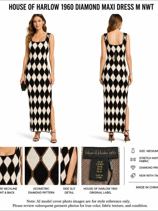 House of Harlow 1960 Dresses & Skirts - HOUSE OF HARLOW 1960 DIAMOND MAXI DRESS M NWT